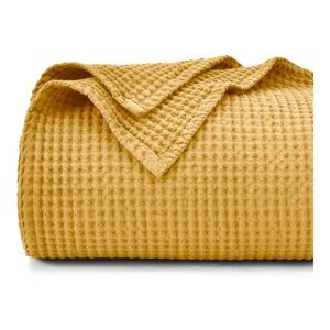 Waffle Weave Mustard Baby Blanket 30”x40” (B13)